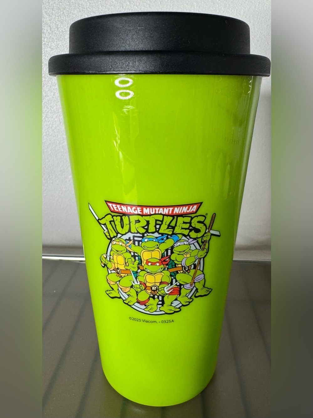 Nickelodeon teenage mutant ninja turtles Neon Green Reusable Cup with Black Lid